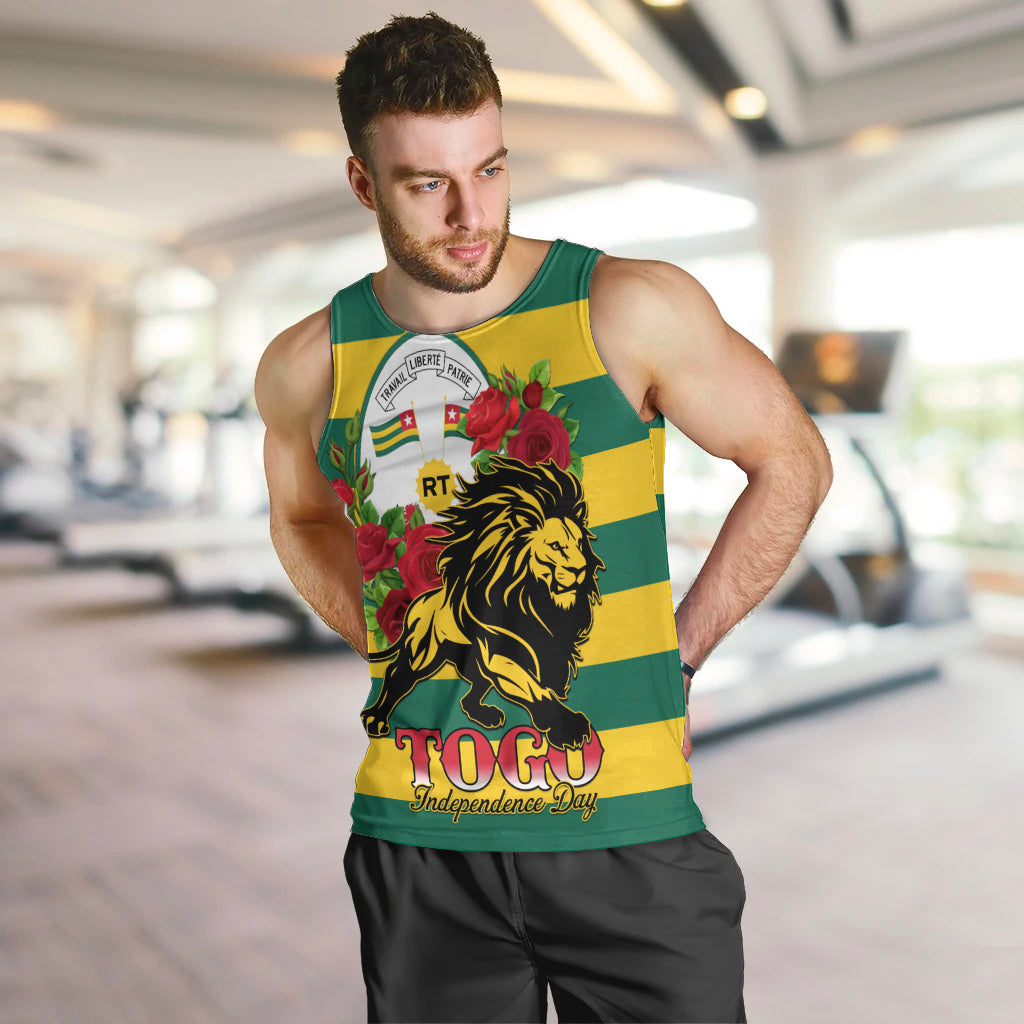 Togo Independence Day Men Tank Top Lion With Rosa Flag Style - Wonder Print Shop