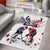 USA vs Canada Ice Hockey Face Off Area Rug Stars Maple Leaf