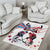 USA vs Canada Ice Hockey Face Off Area Rug Stars Maple Leaf