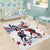 USA vs Canada Ice Hockey Face Off Area Rug Stars Maple Leaf