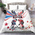 USA vs Canada Ice Hockey Face Off Bedding Set Stars Maple Leaf