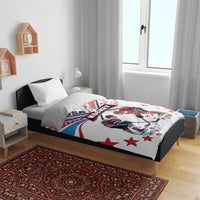 USA vs Canada Ice Hockey Face Off Bedding Set Stars Maple Leaf