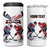 Custom USA Canada Ice Hockey Face Off 4 in 1 Can Cooler Tumbler Stars Maple Leaf