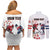 Custom USA vs Canada Ice Hockey Face Off Couples Matching Off Shoulder Short Dress and Long Sleeve Button Shirt Stars Maple Leaf