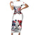 Custom USA vs Canada Ice Hockey Face Off Family Matching Short Sleeve Bodycon Dress and Hawaiian Shirt Stars Maple Leaf