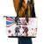 USA vs Canada Ice Hockey Face Off Leather Tote Bag Stars Maple Leaf