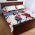 USA vs Canada Ice Hockey Face Off Quilt Bed Set Stars Maple Leaf