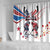 USA vs Canada Ice Hockey Face Off Shower Curtain Stars Maple Leaf