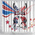 USA vs Canada Ice Hockey Face Off Shower Curtain Stars Maple Leaf