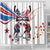 USA vs Canada Ice Hockey Face Off Shower Curtain Stars Maple Leaf