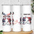 Custom USA Canada Ice Hockey Face Off Skinny Tumbler Stars Maple Leaf