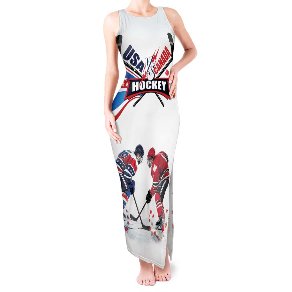 Custom USA vs Canada Ice Hockey Face Off Tank Maxi Dress Stars Maple Leaf