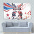 USA vs Canada Ice Hockey Face Off Tapestry Stars Maple Leaf