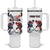 Custom USA Canada Ice Hockey Face Off Tumbler With Handle Stars Maple Leaf