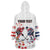 Custom USA vs Canada Ice Hockey Face Off Wearable Blanket Hoodie Stars Maple Leaf