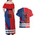 Custom USA vs Canada Ice Hockey Face Off Couples Matching Off Shoulder Maxi Dress and Hawaiian Shirt Hockey Championship