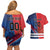 Custom USA vs Canada Ice Hockey Face Off Couples Matching Off Shoulder Short Dress and Hawaiian Shirt Hockey Championship