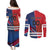 Custom USA vs Canada Ice Hockey Face Off Couples Matching Puletasi and Long Sleeve Button Shirt Hockey Championship