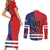 Custom USA vs Canada Ice Hockey Face Off Couples Matching Short Sleeve Bodycon Dress and Long Sleeve Button Shirt Hockey Championship