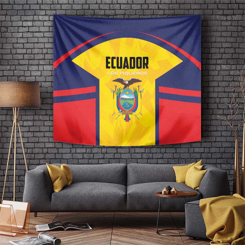 Ecuador rugby tapestry wall hanging with ECUADOR crest and flag stripes