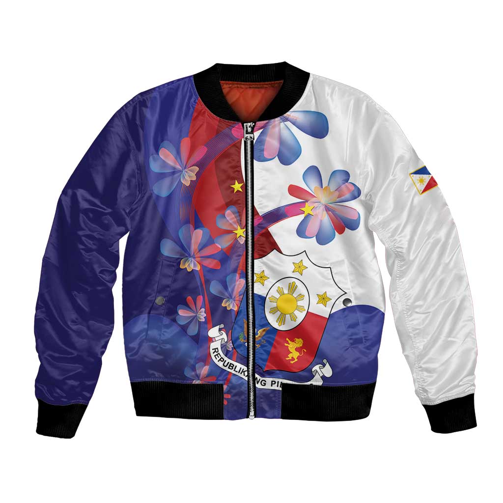 Philippines Sun Plumeria Floral Bomber Jacket Unique Stylized
