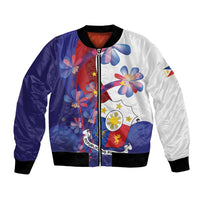 Philippines Sun Plumeria Floral Bomber Jacket Unique Stylized