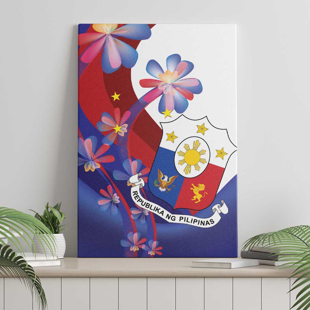 Philippines Sun Plumeria Floral Canvas Wall Art Unique Stylized