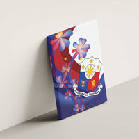 Philippines Sun Plumeria Floral Canvas Wall Art Unique Stylized