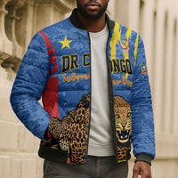 Personalized DR Congo Independence Day Bomber Puffer Jacket Congo-Kinshasa Leopard
