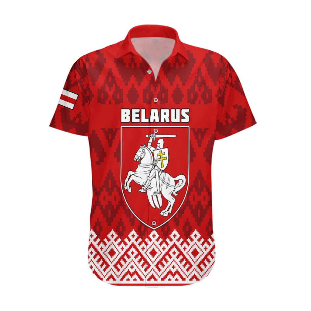 Belarus 1991 Hawaiian Shirt Belarusian Coat Of Arms Mix Folk Pattern - Wonder Print Shop