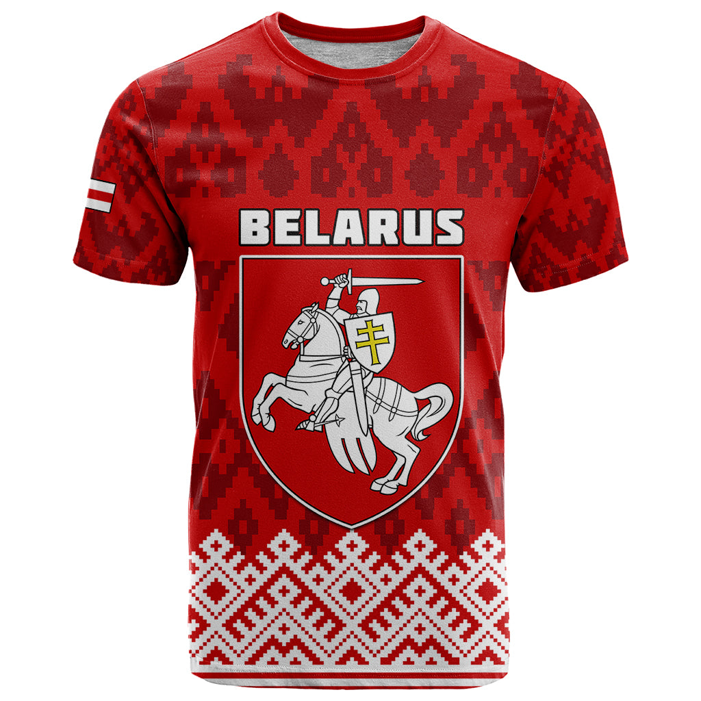 Belarus 1991 T Shirt Belarusian Coat Of Arms Mix Folk Pattern - Wonder Print Shop