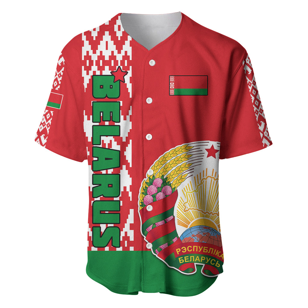 Belarus Baseball Jersey Belarusian Coat Of Arms Flag Style - Wonder Print Shop