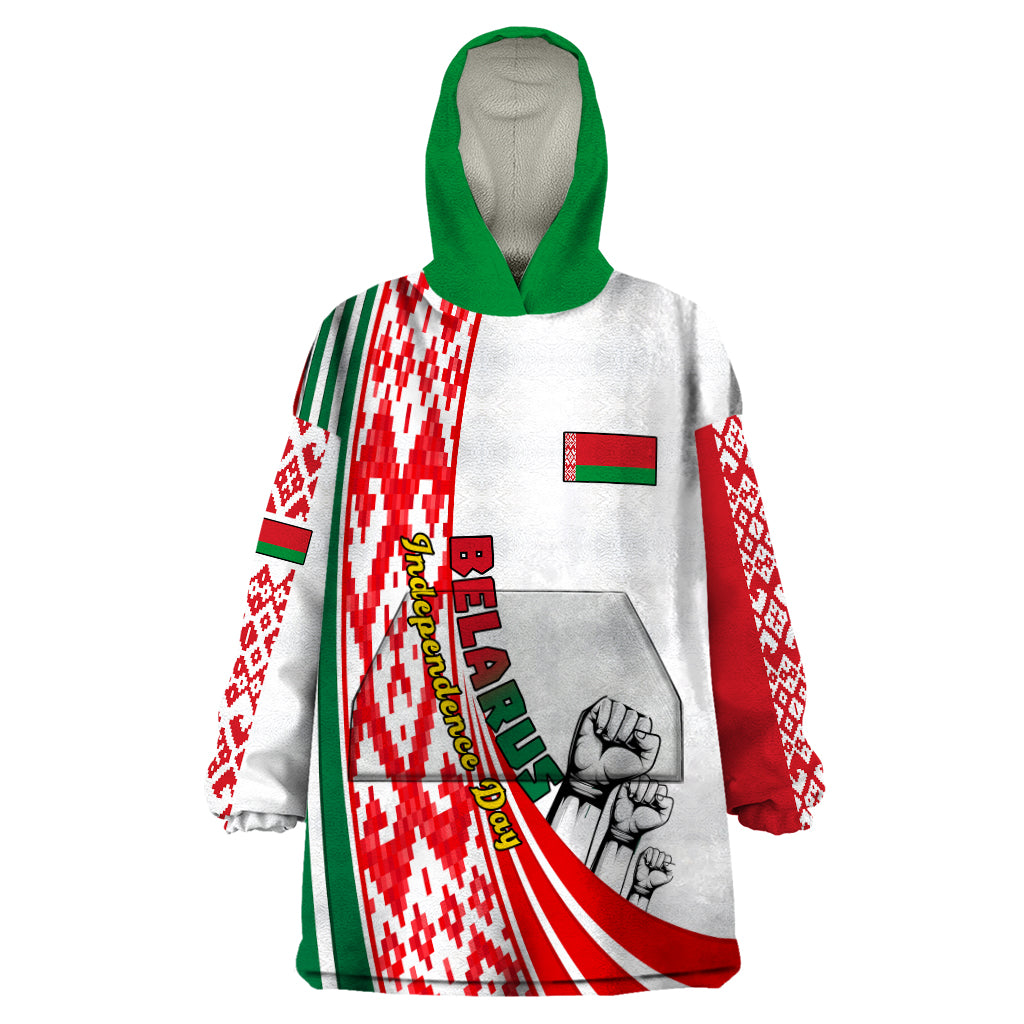 3 July Belarus Independence Day Wearable Blanket Hoodie Belarusian Flag Style Special Version - Wonder Print Shop