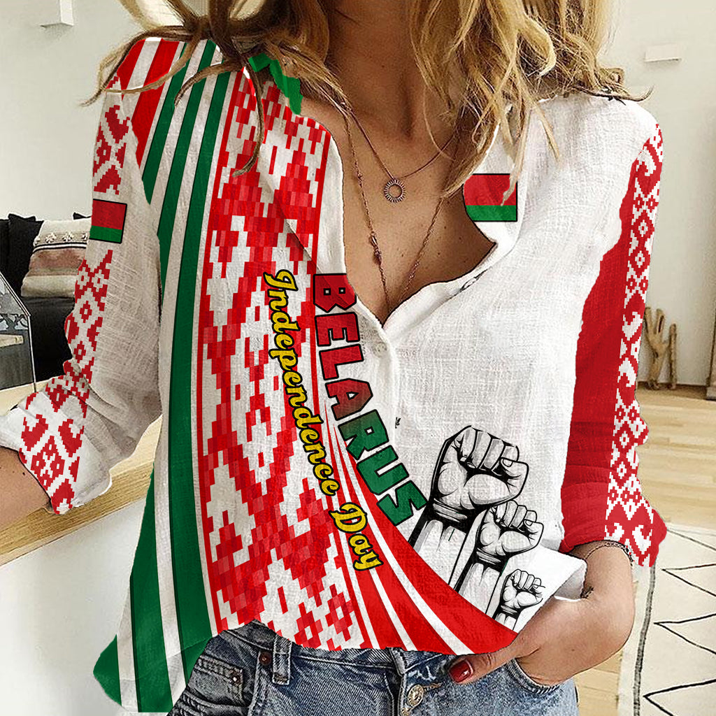 Custom 3 July Belarus Independence Day Women Casual Shirt Belarusian Flag Style Special Version - Wonder Print Shop