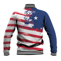 Liberia Flag Baseball Jacket Grunge Stylized