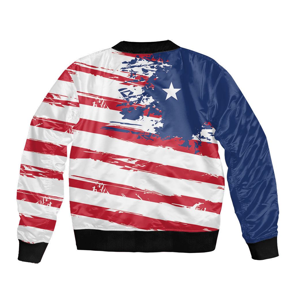 Liberia Flag Bomber Jacket Grunge Stylized