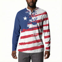 Liberia Flag Button Sweatshirt Grunge Stylized