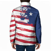 Liberia Flag Padded Jacket Grunge Stylized