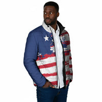 Liberia Flag Padded Jacket Grunge Stylized