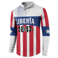 Personalized Liberia 1847 Button Sweatshirt Happy Independence Day