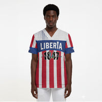 Personalized Liberia 1847 Scrub Top Happy Independence Day