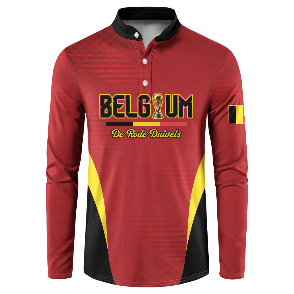 Custom Belgium 2026 World Football Button Sweatshirt De Rode Duivels Go Champions