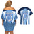 England Football Couples Matching Off Shoulder Short Dress and Hawaiian Shirt Lionesses Blue Sporty Style - Wonder Print Shop