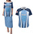 England Football Couples Matching Puletasi Dress and Hawaiian Shirt Lionesses Blue Sporty Style - Wonder Print Shop