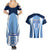 England Football Couples Matching Summer Maxi Dress and Hawaiian Shirt Lionesses Blue Sporty Style - Wonder Print Shop