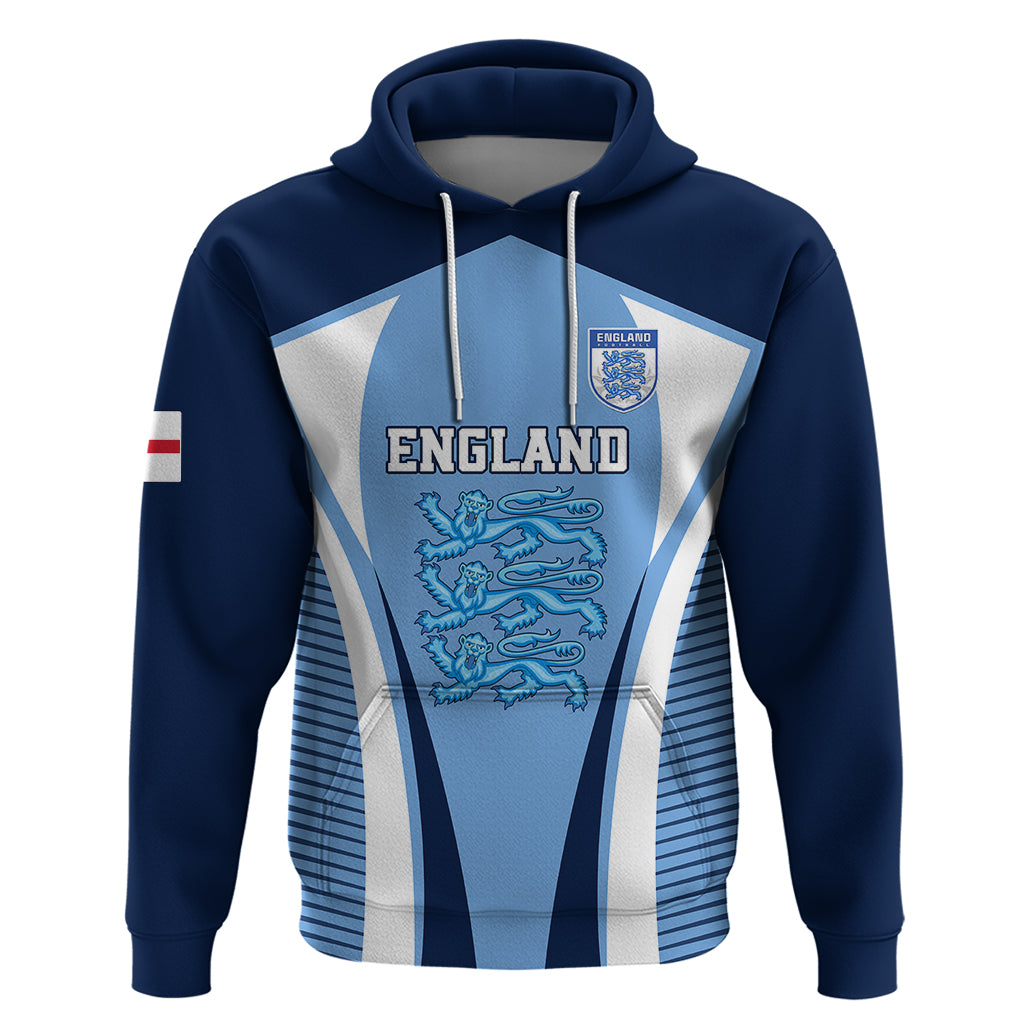 England Football Hoodie Lionesses Blue Sporty Style - Wonder Print Shop