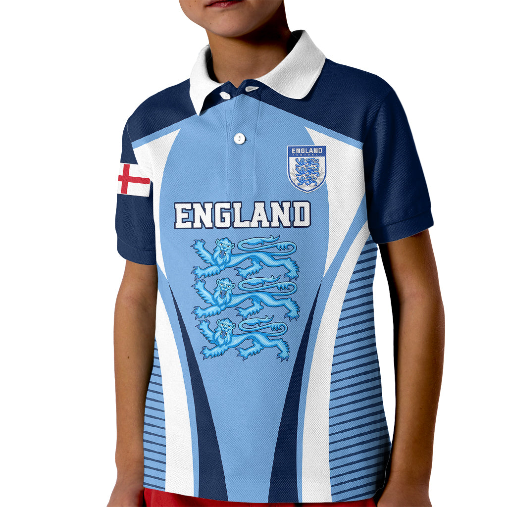 England Football Kid Polo Shirt Lionesses Blue Sporty Style - Wonder Print Shop