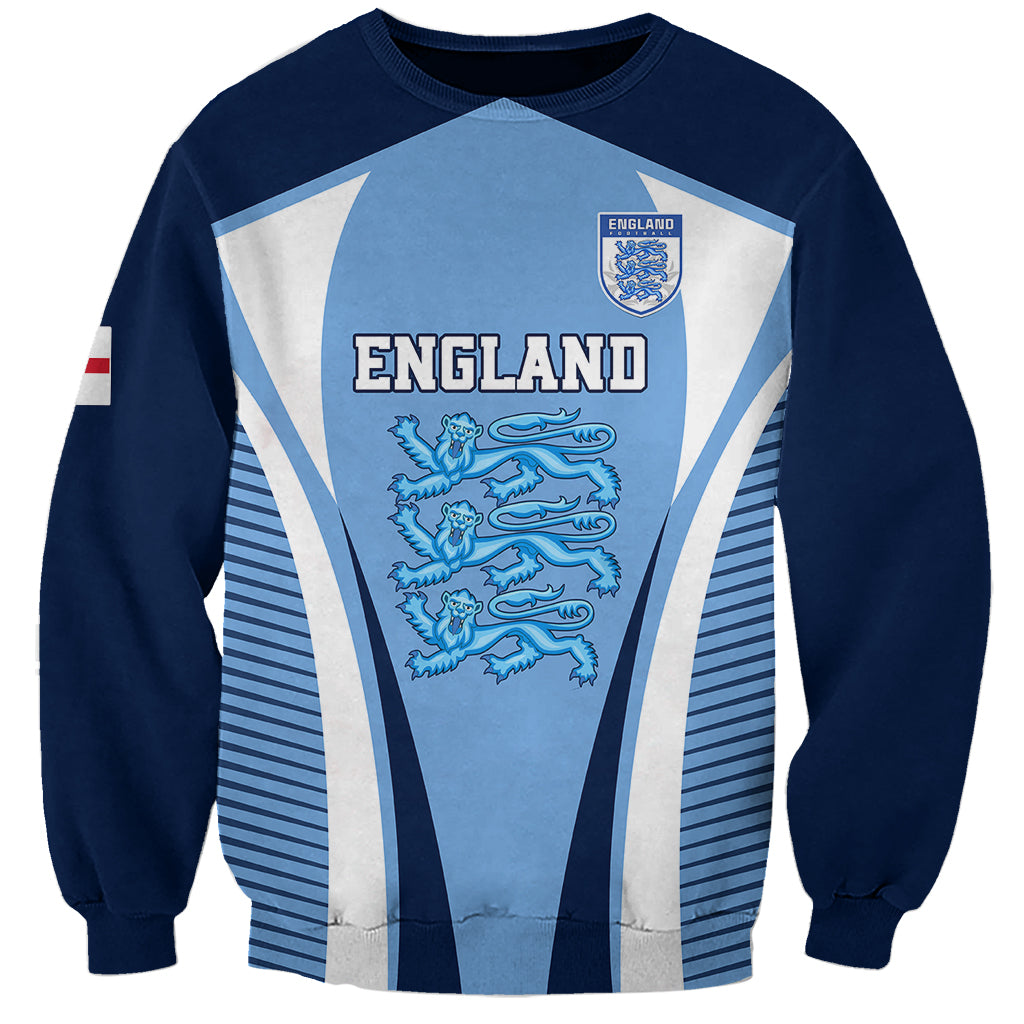 England Football Sweatshirt Lionesses Blue Sporty Style - Wonder Print Shop