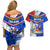 Chile Couples Matching Off Shoulder Short Dress and Hawaiian Shirt Chilean Bellflower Special Version - Wonder Print Shop