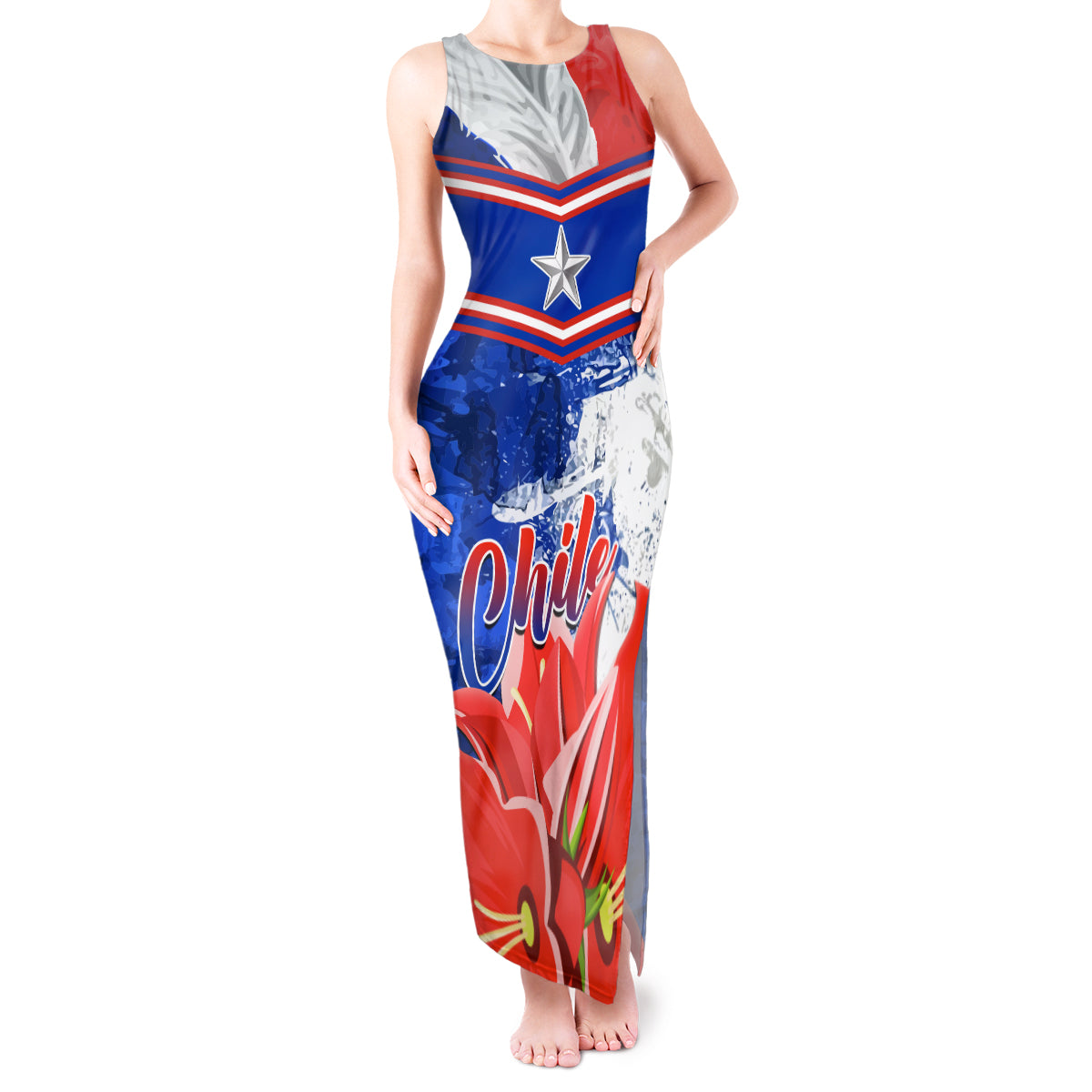 Chile Tank Maxi Dress Chilean Bellflower Special Version - Wonder Print Shop